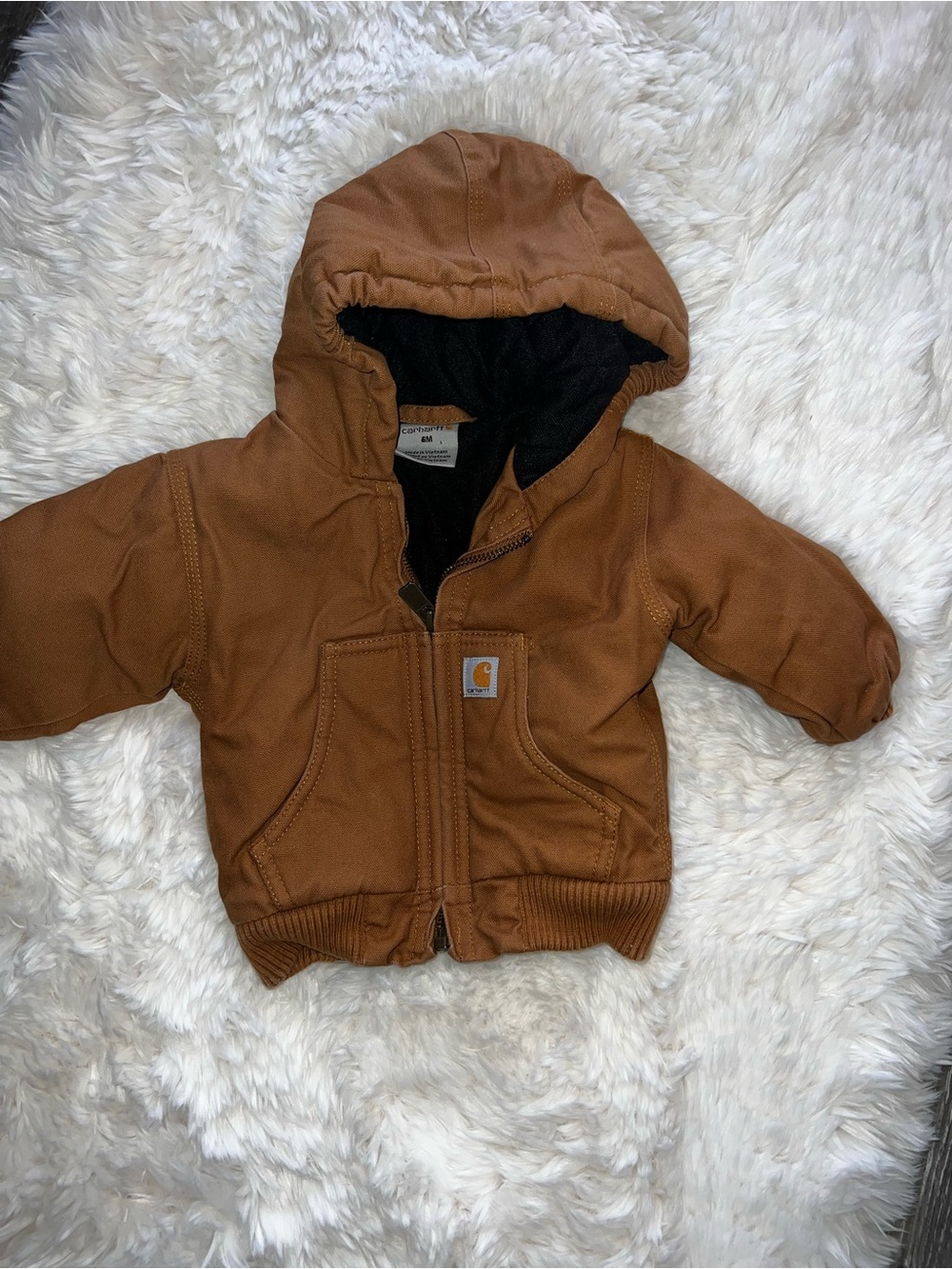 Carhartt Tan/Brown Hooded Toddler Jacket